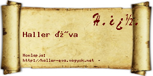 Haller Éva névjegykártya